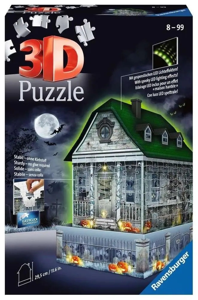 Ravensburger 3D puzzle Strašidelný dom svietiaci v tme 216 dielikov 112548